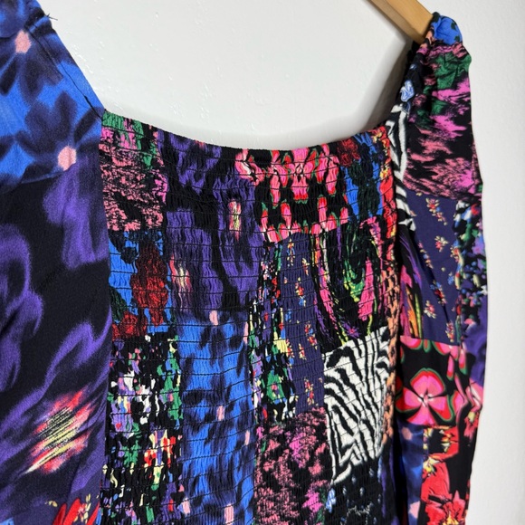 NWT Desigual PATCHWORK CORSET BLOUSE Sz M Long Sleeves Top - Picture 6 of 8